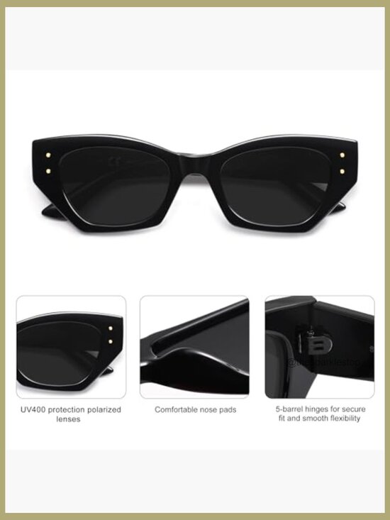 Retro Cat Eye Polarized Sunglasses with Plastic Frame